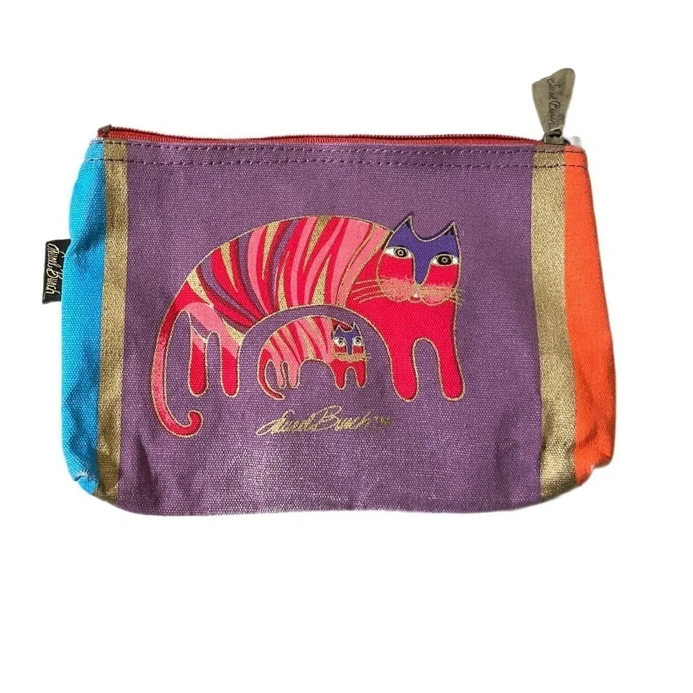Laurel Burch Colorful make up bag Cat Pouch